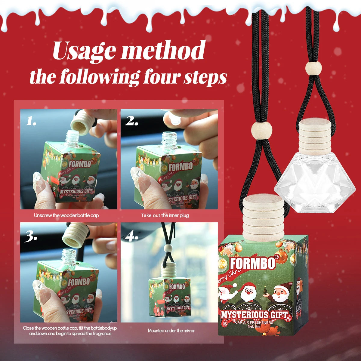 Christmas Car Perfume Fragrance Lasting Odor Removing Snowman Qme