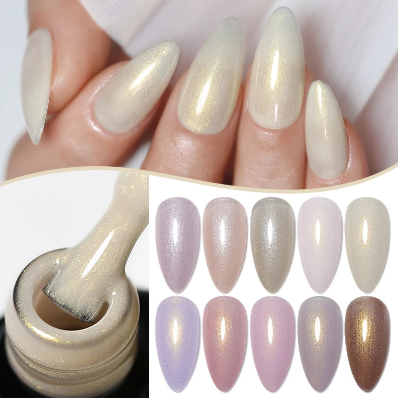 Arte Clavo Pearl Shell Gel Nail Polish Glitter Auroras Soak Off UV Qme