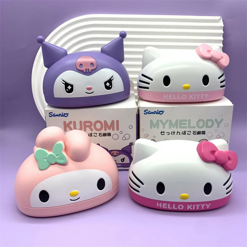 Hello Kitty Kuromi-Style Soap Dish Melody Soap Dish Home Soap Dish and Soap Holder Gift Set Qme