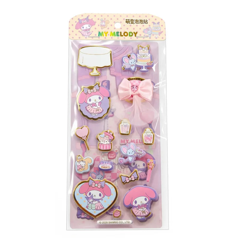 Hello Kitty Kuromi Cartoon Crystal Stickers Student 3D Embossed Qme 1