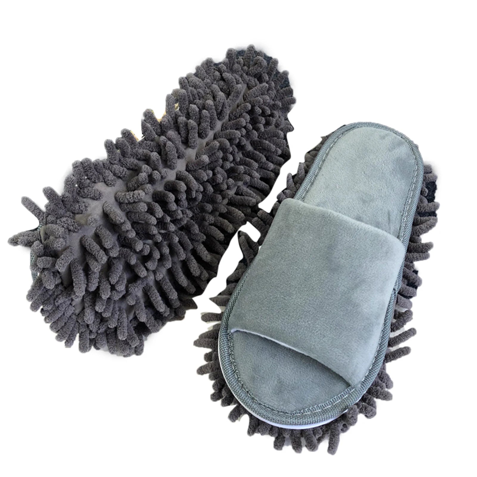 Floor Clean Socks Floor Slippers Lazy Open Toed Mop Slipper Home Use Soft Pure Color Cleaning Slipper Floor Slippers Mop Slipper Qme DARK GRAY