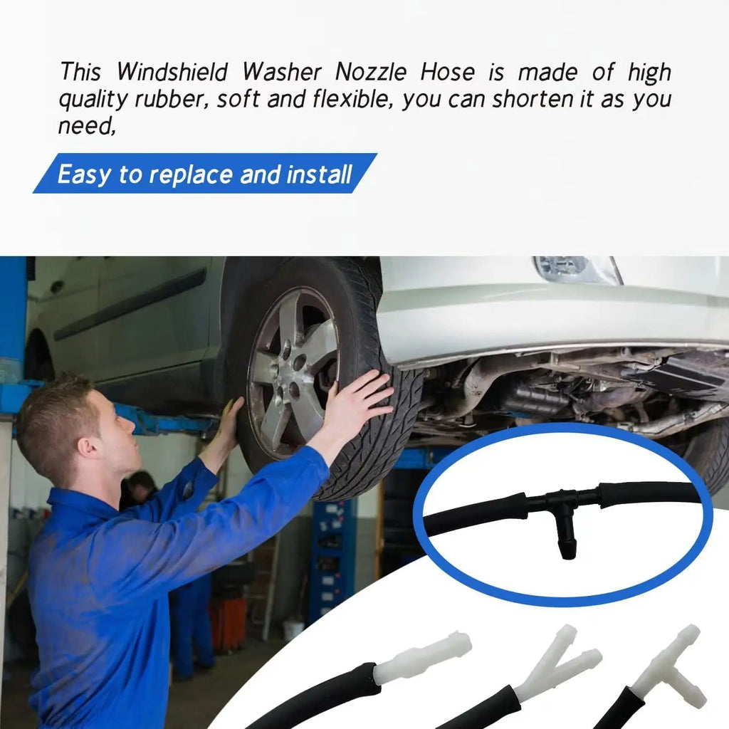 Windshield washer fluid hose, suitable for most car windshield washer hoses, includes a nozzle and a hose clamp Qme