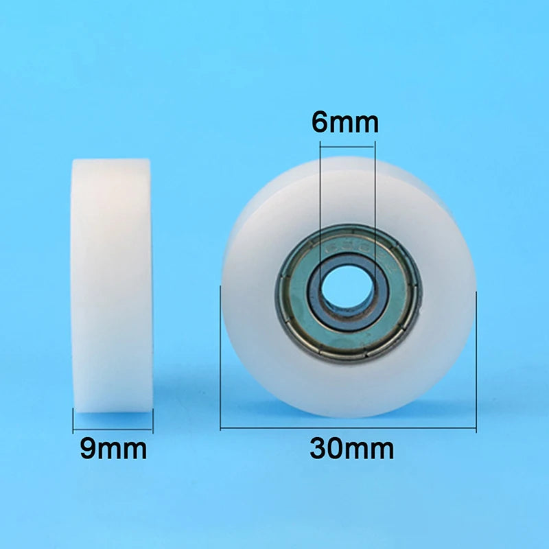 626ZZ 6 30 Flat Rubber Coated Bearing Pulley POM Wrapped Plastic Qme One Size