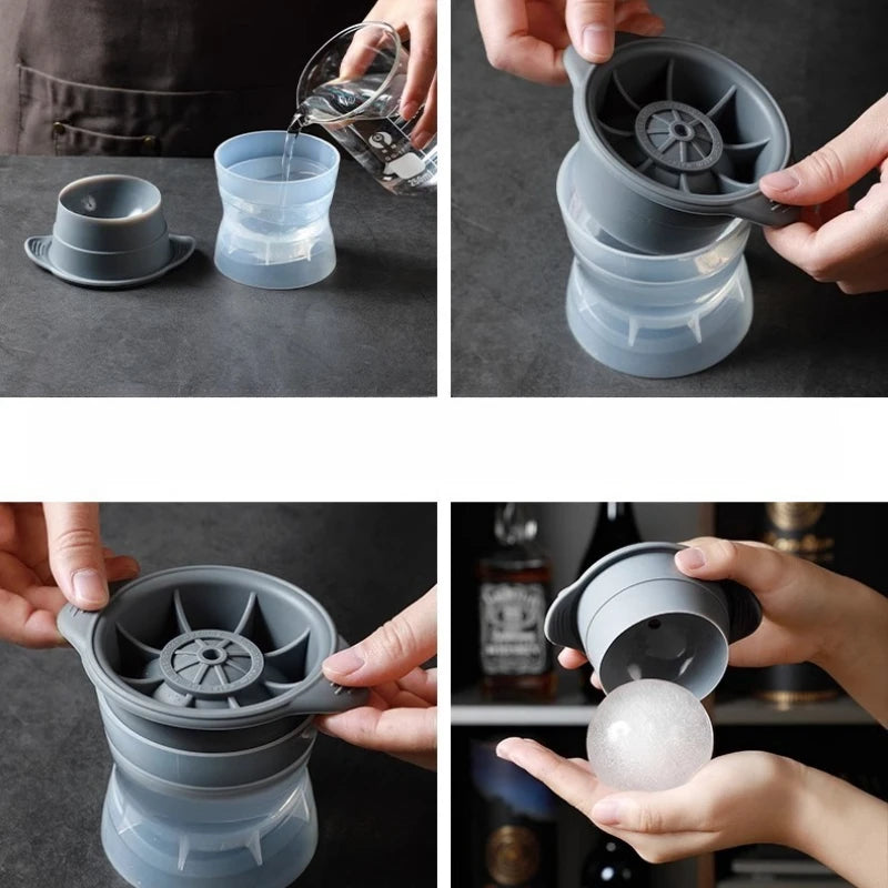 Whiskey Round Large Ice Hockey Mold Maker Kitchen Spherical Silicone Qme
