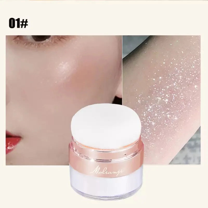 Sparkling Fairy Powder Highlighter -Shimmering Contour Blush for Brightening and Defining Your Features Create a Sparkling Look Qme