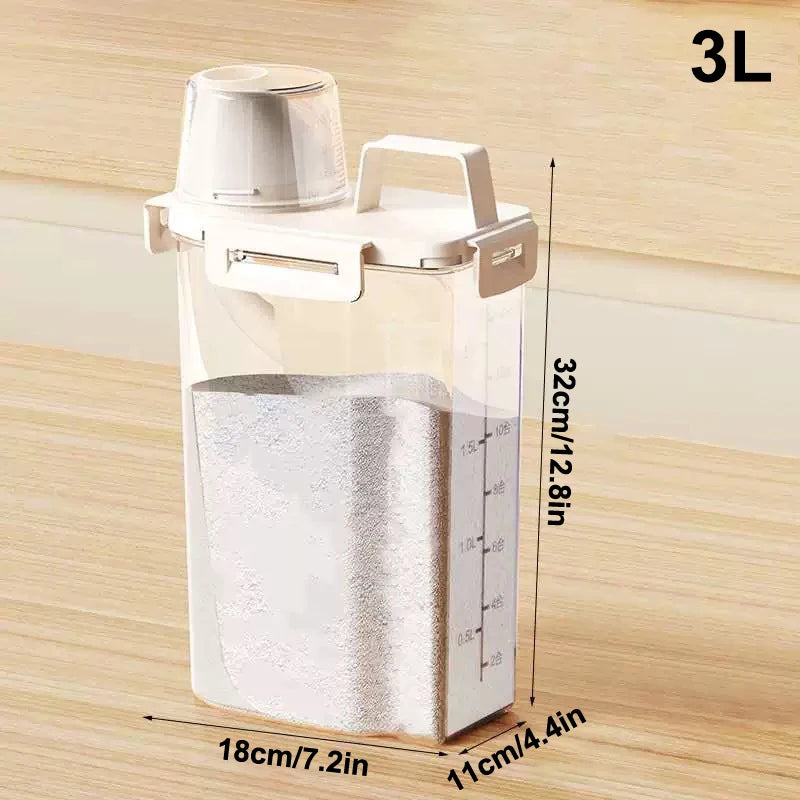 Reusable Laundry Detergent Dispenser Sealed Storage Container Grain Qme L