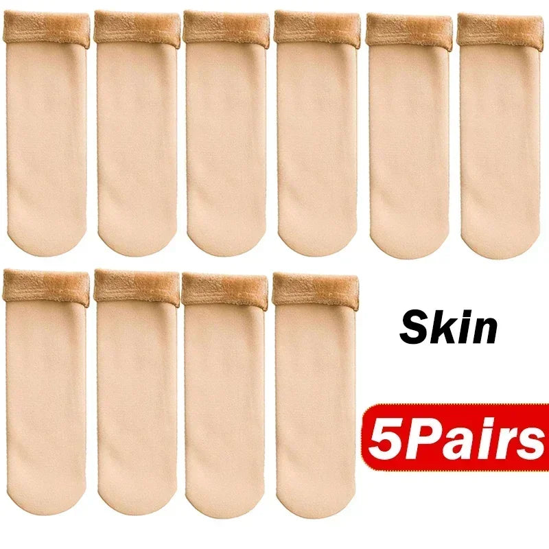 1 2 4 5Pair Women Winter Thicken Warm Short Socks Thermal Cashmere Qme Skin7
