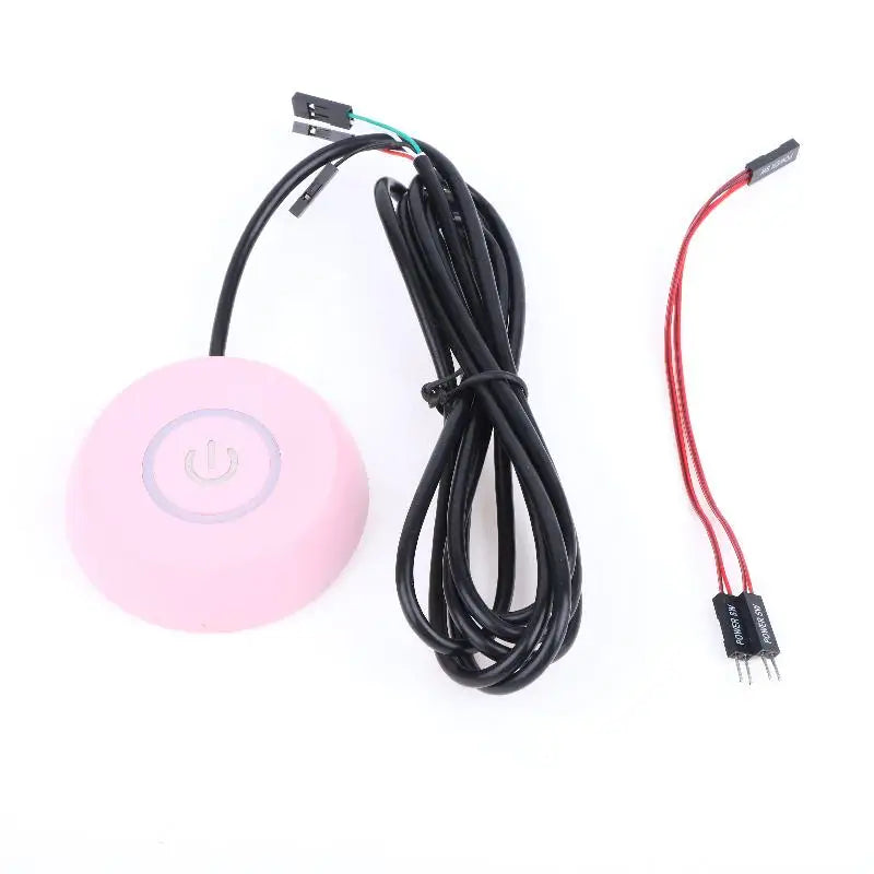 External Desktop Power Switch Button LED Convenient Off Control Qme Pink