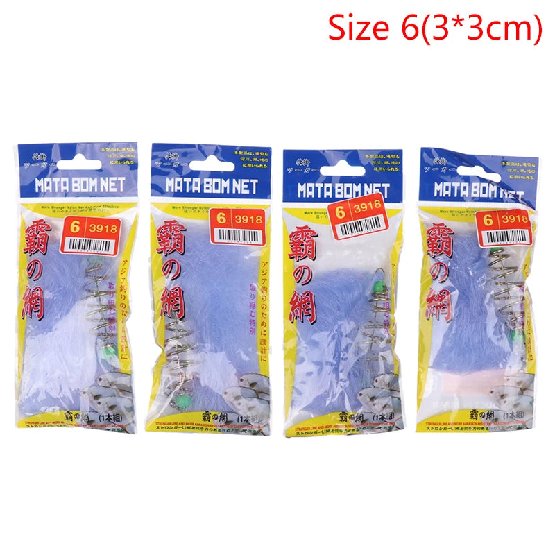 Lots Durable Fish Bait Net Nylon Folding Fishing Spring Luminous Qme 6M