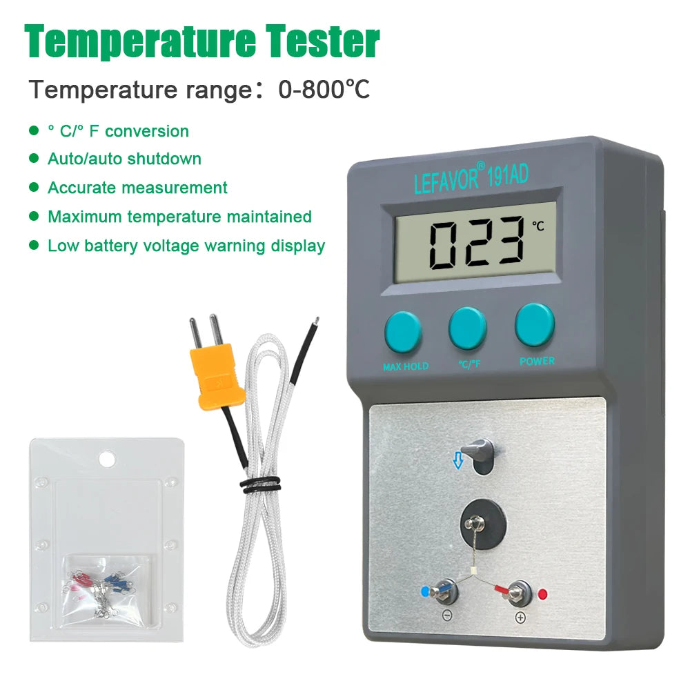 LF191AD Soldering Iron Tip Thermometer Temperature Tester 0-800 C 5 X Qme