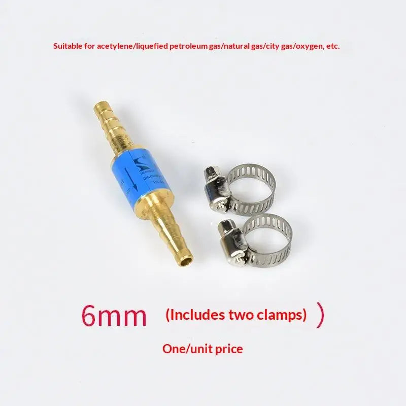 6mm/8mm/10mm Pipe Flashback Arrestors Acetylene Oxygen Propane Fuel Check Safety Valve Tube Flashback Arrester With Pipe Clamps Qme A6