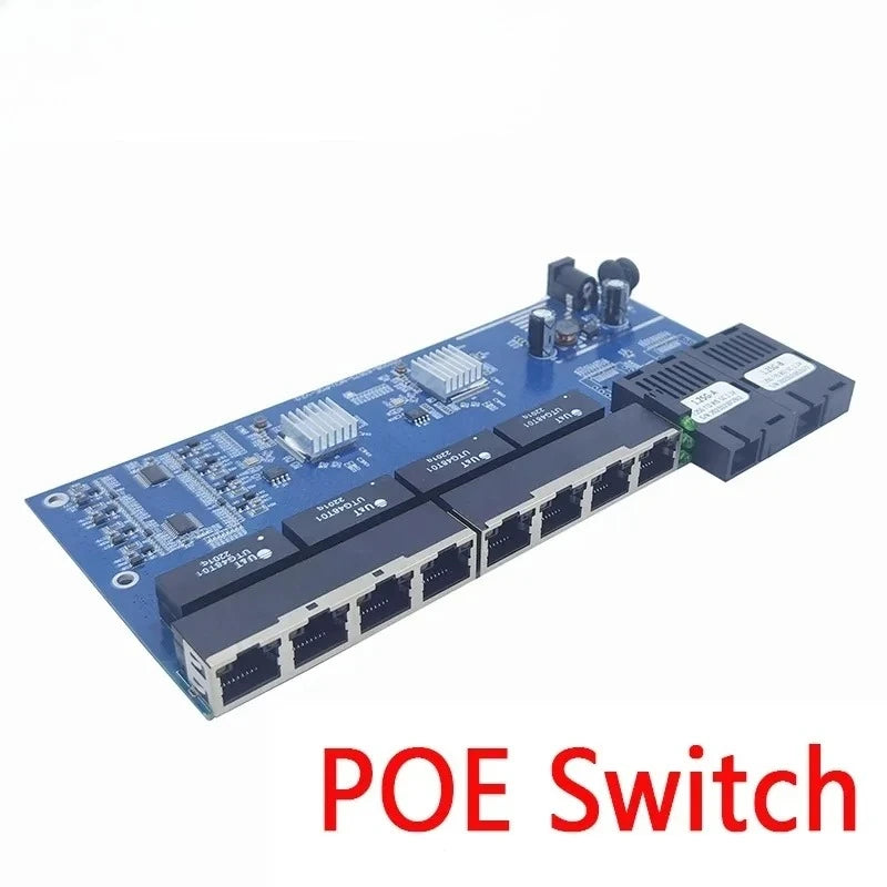 1PCS Gigabit 2 Optical 8 Electrical Ports 2 Gigabit SFP Ports 8 10/100/1000Mbps RJ45 Ports Support 5-12V Power Input Qme