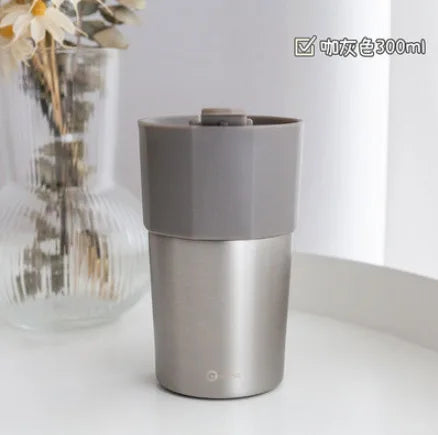Stainless Steel Double-wall Insulated Office Coffee Mug Qme DARK GRAY 300ml