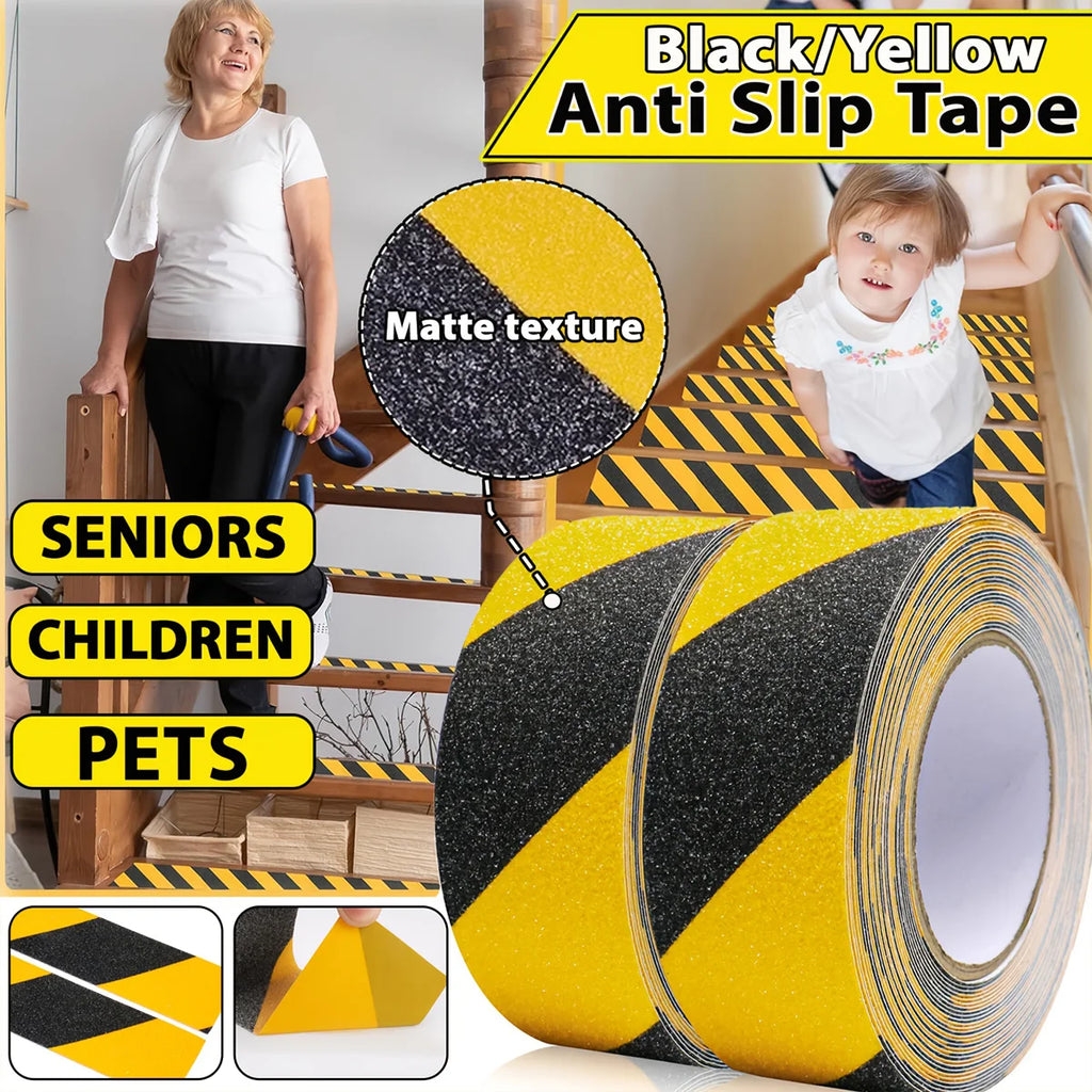 1pc Anti Slip Safety Grip Tape, Non Skid Tread for Stairs, Steps, Floors, Caution Dangerous Zones, Indoor and Outdoor Use Qme