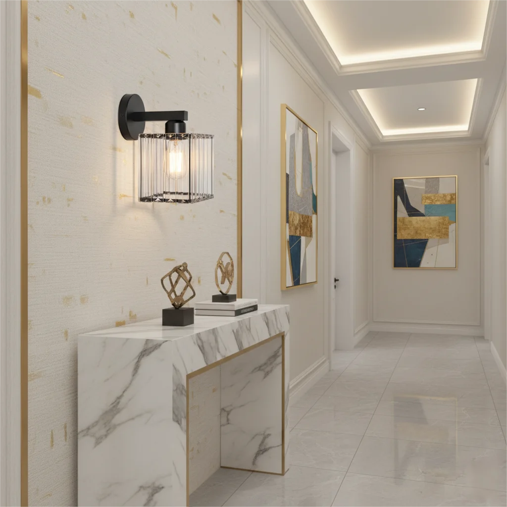 Modern Crystal LED Wall Lamp Bedroom Study Bedside Hotel Restaurant Bedside Wall Lights Living Room Decoration Luxury Wall Lamps Qme