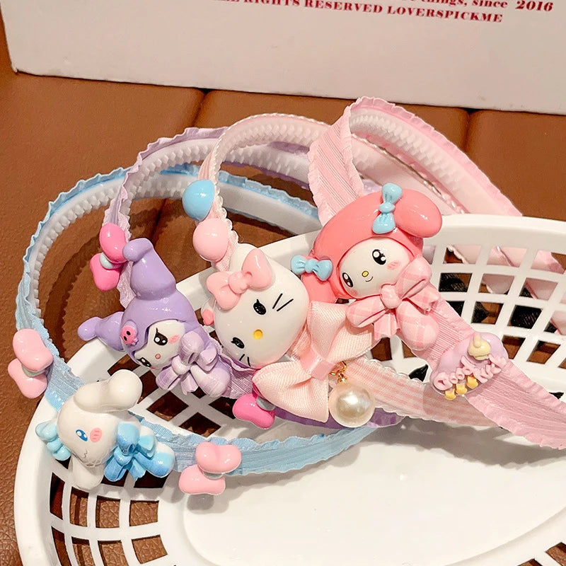 Hello Kitty Kuromi Hair Accessories Adorable Cute Headbands Versatile Qme