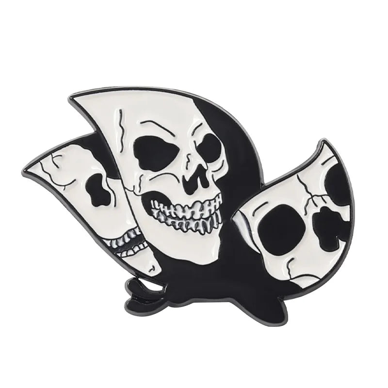 Skeleton Butterfly Enamel Pins Black Skull Gothic Punk Lapel Clothes Badges Brooches Backpack Hat Jewelry Gift for Kid Friends Qme Style 2