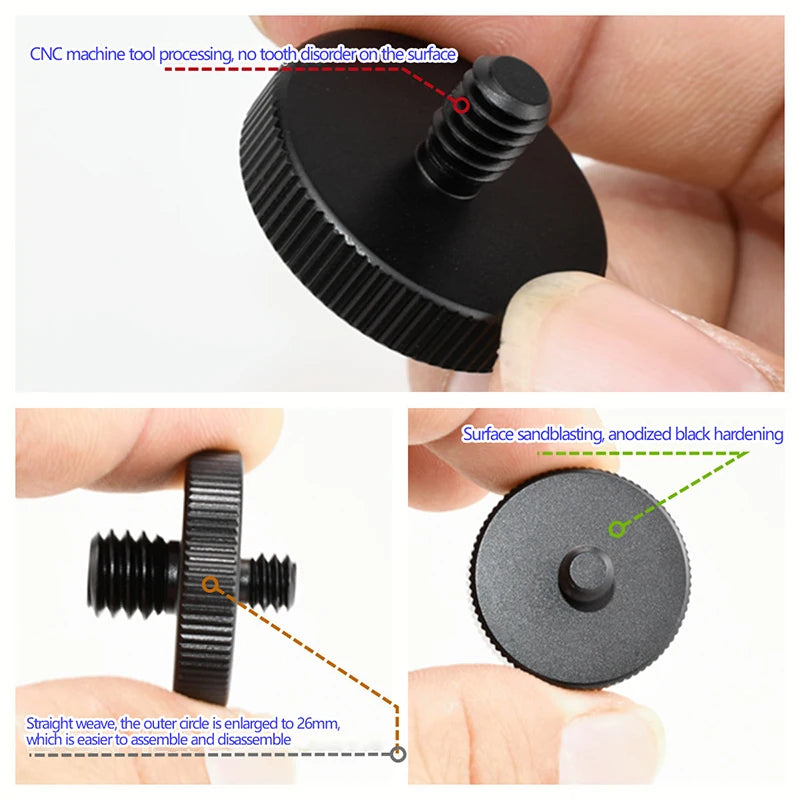 Universal Camera Conversion Screw 1 4 Male 3 8 Dual Nuts Tripod Mount Qme