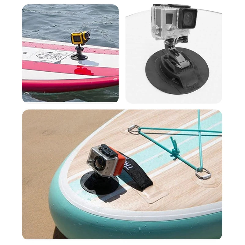 Surfboard Kayak Camera Mount Holder PVC Fixed Stand SUP Base Outdoor Qme