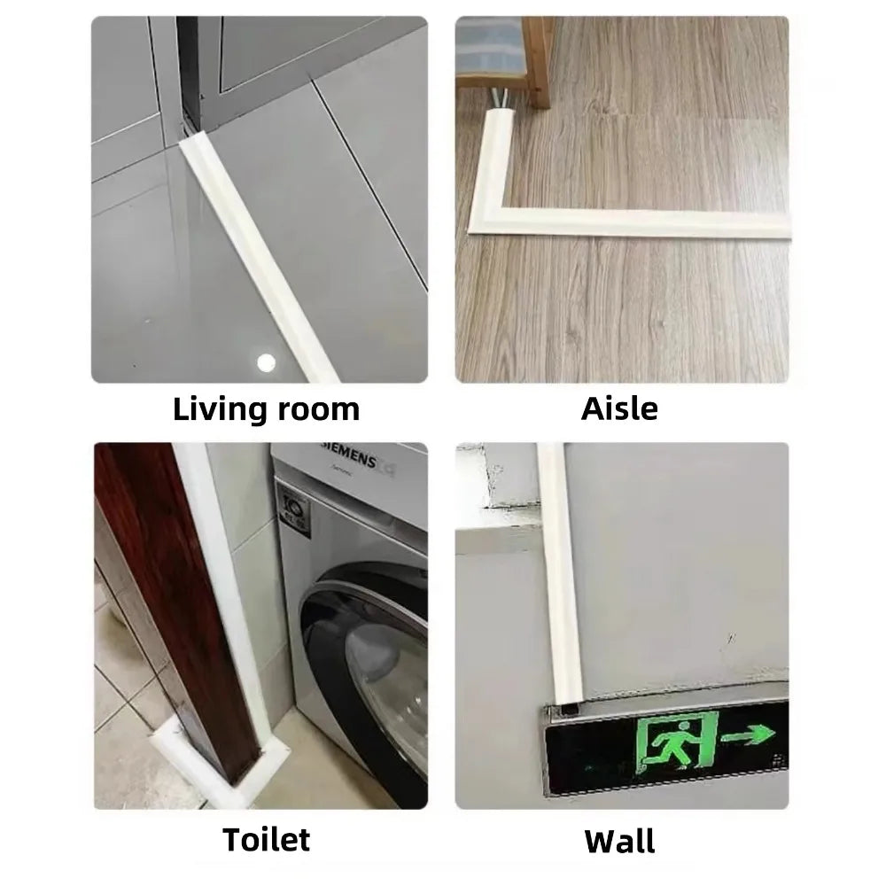 1/3M Floor Cable Protector Self-Adhesive PVC Flexible Cable Protection Strip Prevent Trip Floor Covering Decoration Cable Duct Qme