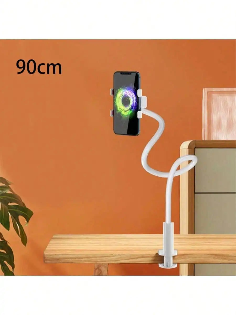 Mobile Phone Clip Stand Bedside 360 Degree Rotating Plastic Suitable Qme white 90cm
