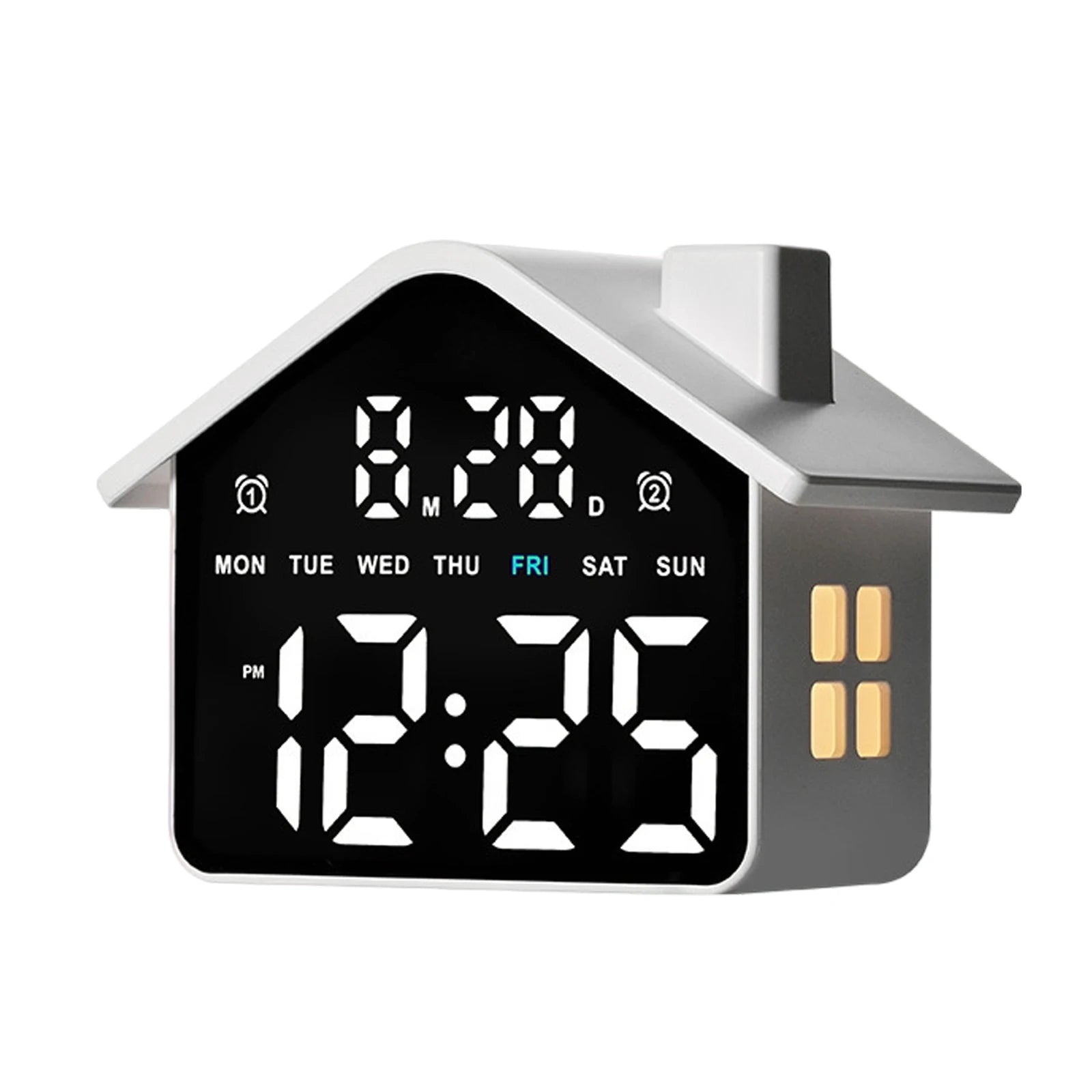 LED Electronic Table Clock USB Charging Multi-Functional House Clocks Creative Bedside Ornaments for Home Office Desk Decoration Qme Style F
