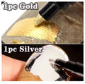 1/2pcs Mirror Marker Pen DIY Reflective Paint Pens Mirror Markers Chrome Gold/Silver Marker Signature Car Styling Art Craftwork Qme 1pc silver 1pc gold