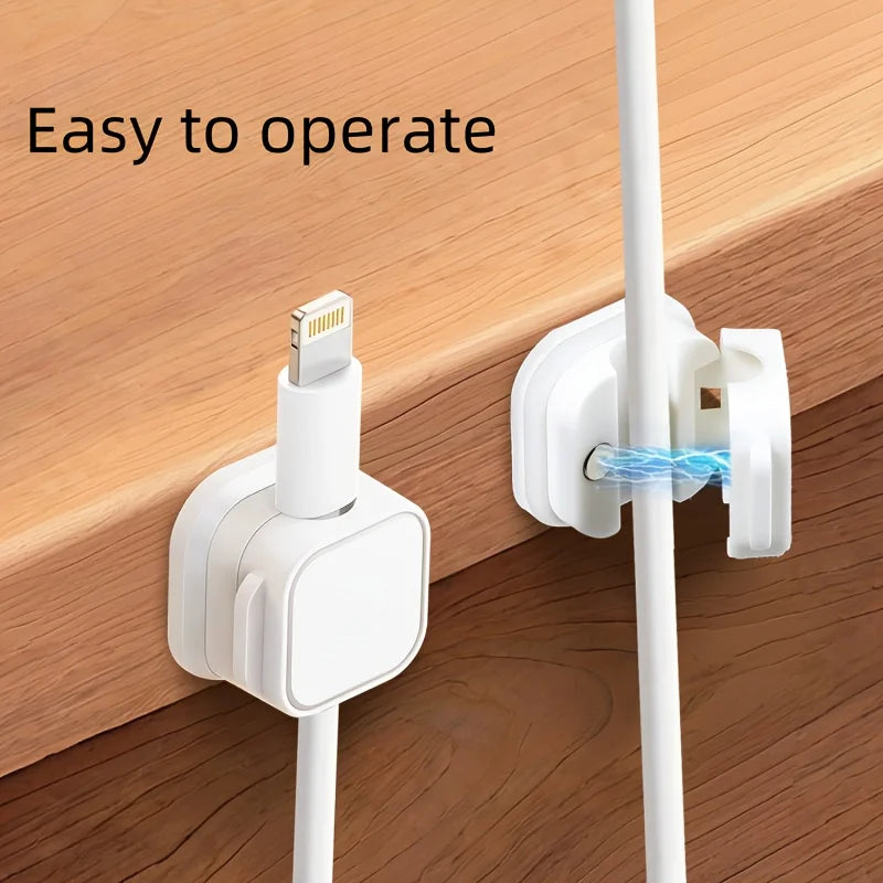 6pcs Cable Organizer Clips,Magnetic Design, Securely Adhere to Desks, Effortlessly Manage Various Wires.Suitable for Nightstands Qme