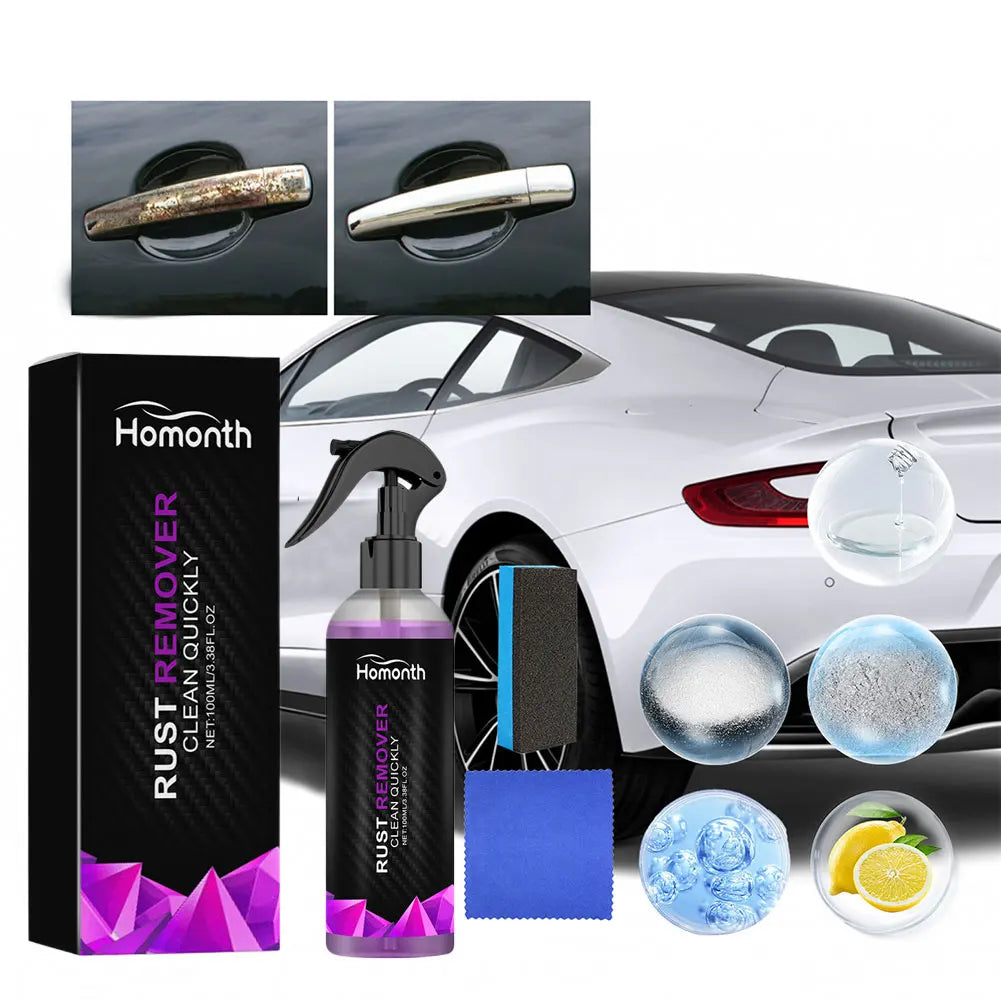 100ml Paint Rust Remover Car Rust Removal Spray Auto Rim Dust Cleaner Car Wheel Hub Rust Remover for Car Maintenance Cleaning Qme