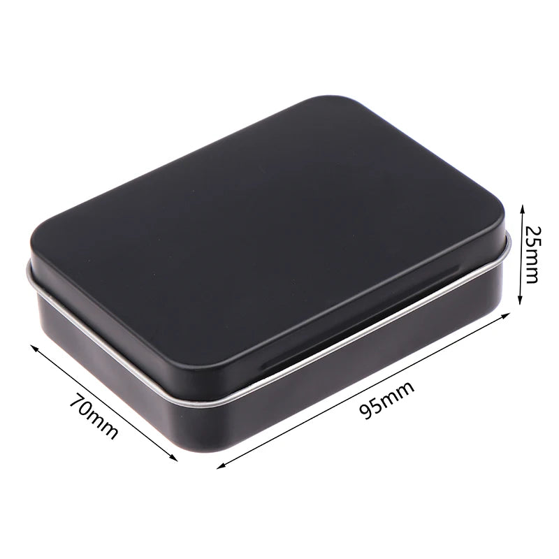 Empty Hinged Lid Small Storage Box Frosted Household Iron Metal Tin Qme