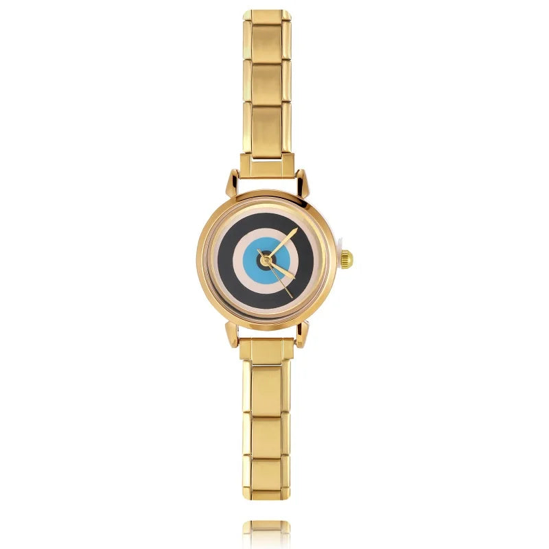 Wholesale Fashion Gold Sliver Color Round Women Watch Luxury Analog Wristwatches Reloj Mujer Girls Clock Gift（Without Box） Qme Style 18
