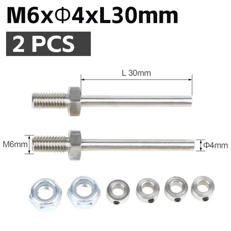 2 Pcs Wheel Axles Steel Shaft With Stop Nuts Dia 3/4/5/6MM Landing Gear Assembly M5/M6/M8 Thread Spares For RC Airplane Model Qme M6x4xL30mm