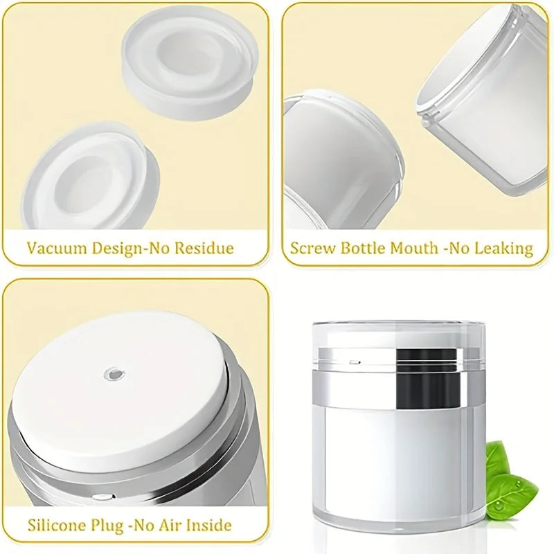 1pc Air Pump Tank, Empty Cosmetic Tank Container And Pump, Reinflatable Travel Lotion Tank And Lid Moisturizer, Skin Cream Qme