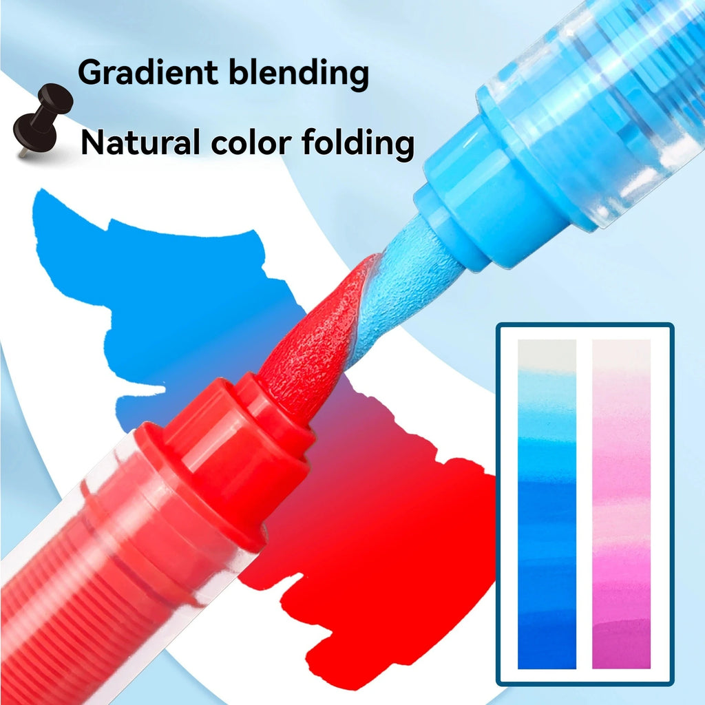Brush Tip Acrylic Paint Markers Pen - With Direct-Liquid Ink Control System Premium Markers Pen for Rocks, Paper, Canvas, DIY Qme