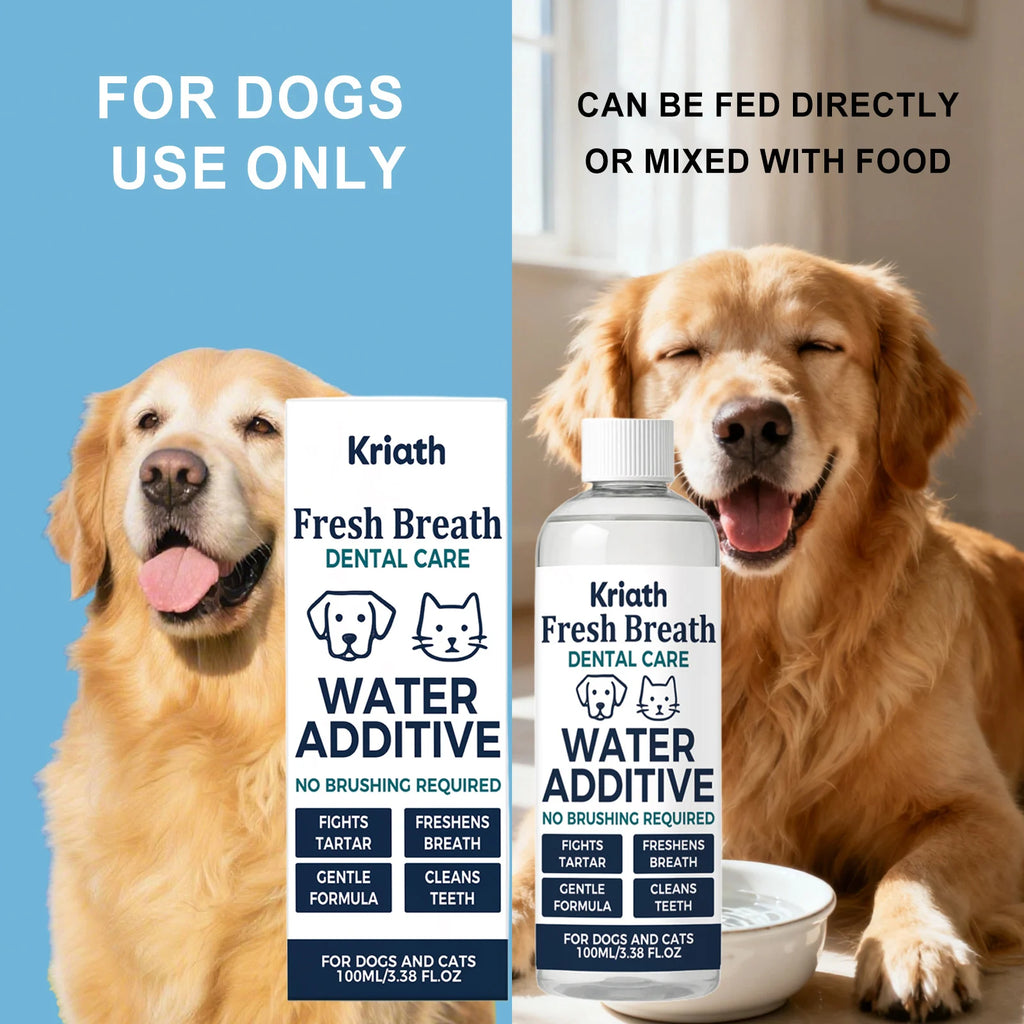 Drinkable Pet Mouthwash Removing Dental Plaque & Tartar Fresh Breath Plant Formula No Brushing Dogs & Cats Dental Care Solution Qme