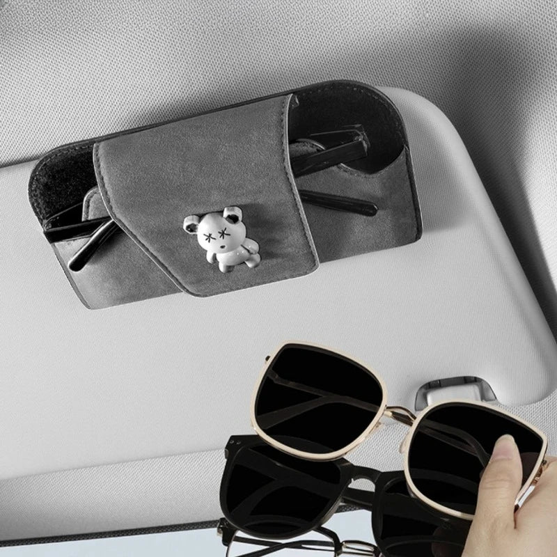 Durable Car Eyeglass Holder Sun Visor Secure Clip-on Design Fits Most Qme