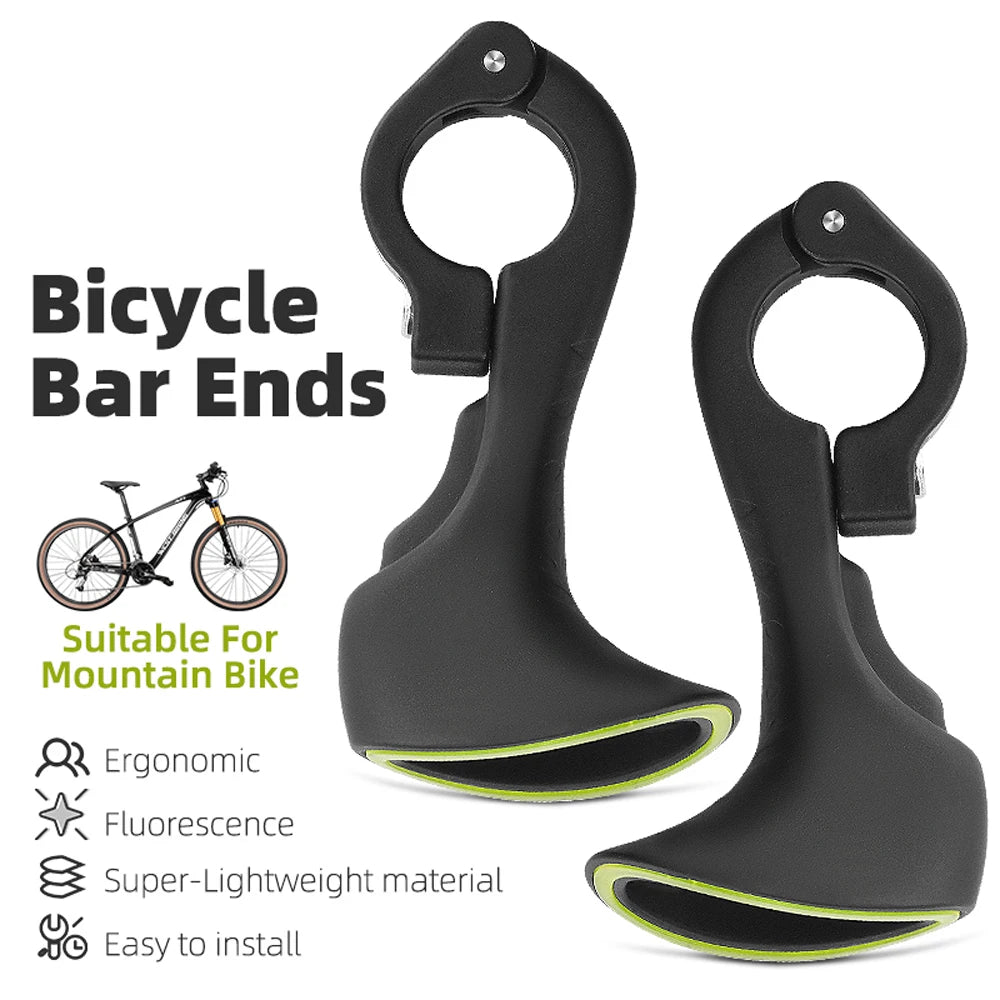 Comfortable Fluorescence Bicycle Bar Ends Ergonomic Design Bike Handlebar Nylon Bicycle Handle Bar Grips Cycle Accessory Qme