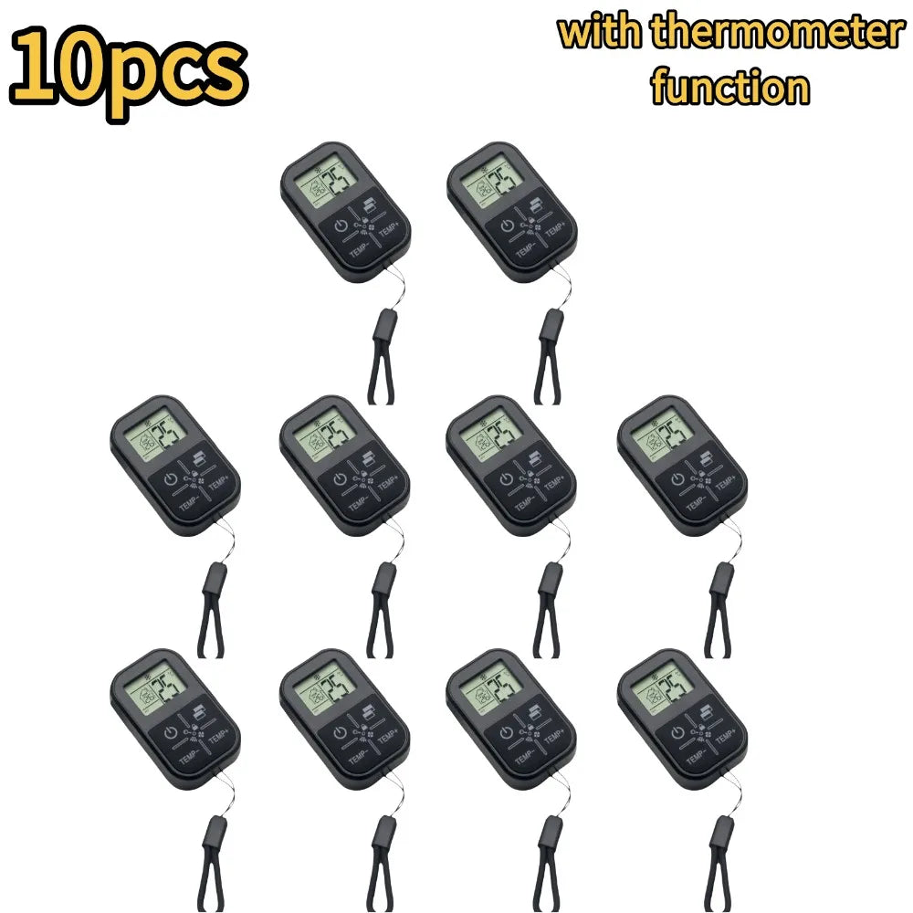 NEW Mini Universal AC Remote Control with Temperature Display CR2032 Battery, Compact Air Conditioner Remote for All Brands Qme 10pcs-thermometer