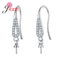 Big Promotion Genuine 925 Stamp Sterling Silver Color Earrings Findings Sparkling Earring Hooks Three Style For Choice Wholesale Qme B