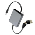 For Arrival Telescopic USB Cable Type C 66W PD 4 In 1 Data Cable Fast Charging Retractable For IPhone Samsung Mobile IPad Laptop Qme grey