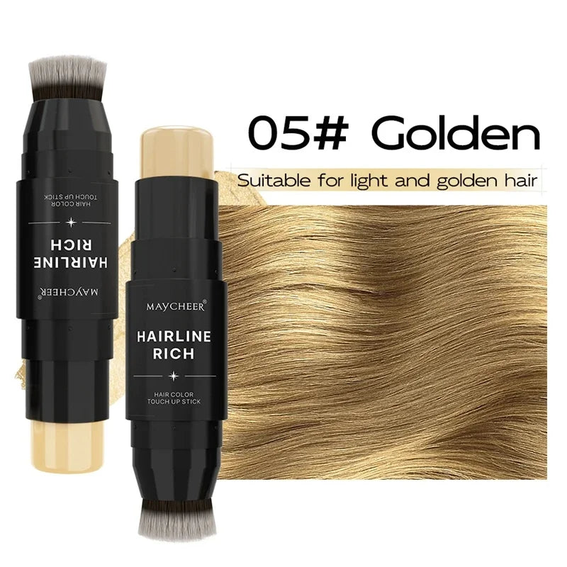 2 In 1 Root Cover Up Stick Waterproof Easy Application Head Root Concealer Long Lasting Sweatproof Temporary Hair Dye Stick Qme