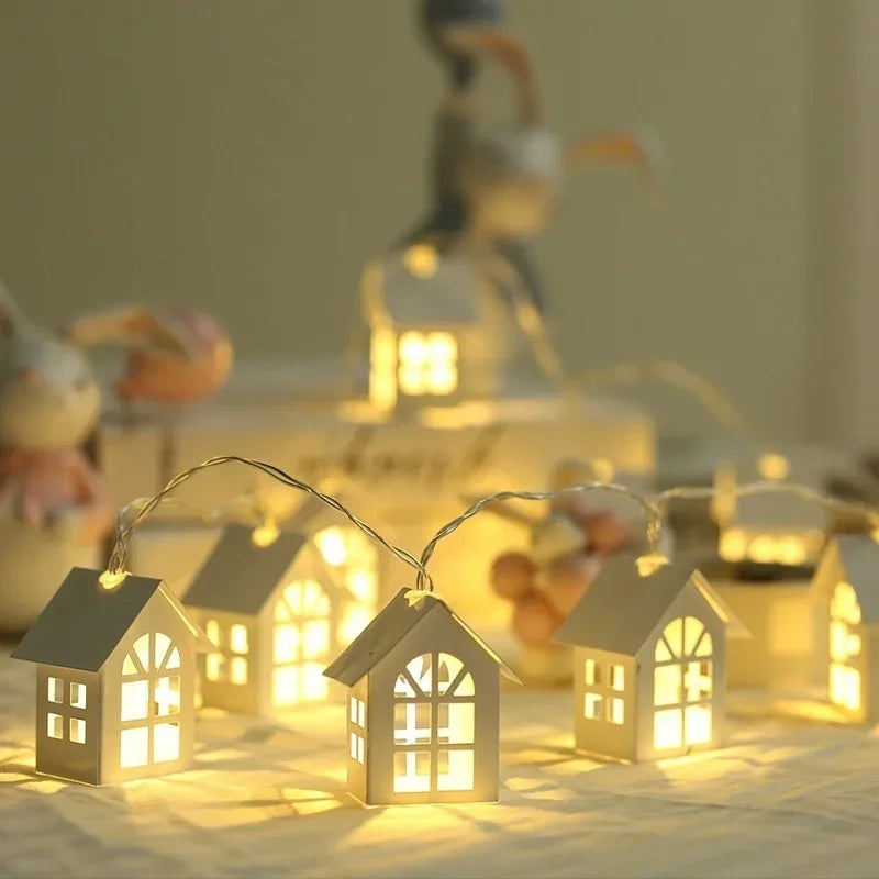 10 LED Christmas Tree House Style Fairy Light String Wedding New Year Christmas Decorations Xmas Decorations for Tree Qme Default Title
