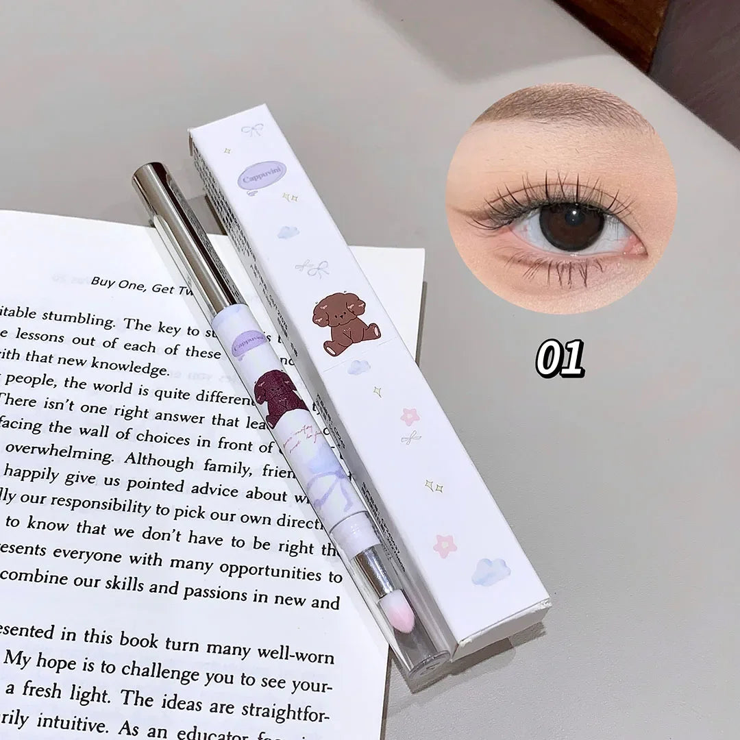 Double-head Milk Green Eyeliner Shadow Pencil Waterproof Lasting Ultra-thin Shimmer Matte Colorful Eyeliner Gel Pen With Brush Qme 01