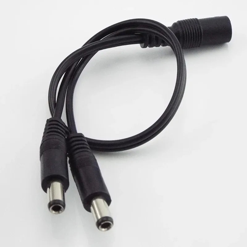 5PCS DC Power Splitter Cable 5.5*2.1mm All Copper DC Power Cord 1 to 2 Split Connector Qme
