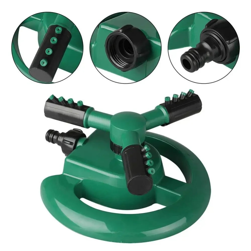 360 Degree Automatic Rotation Lawn Water Sprinkler Garden Grass Watering Irrigation Tool Quick Connecting Water-saving Nozzle Qme