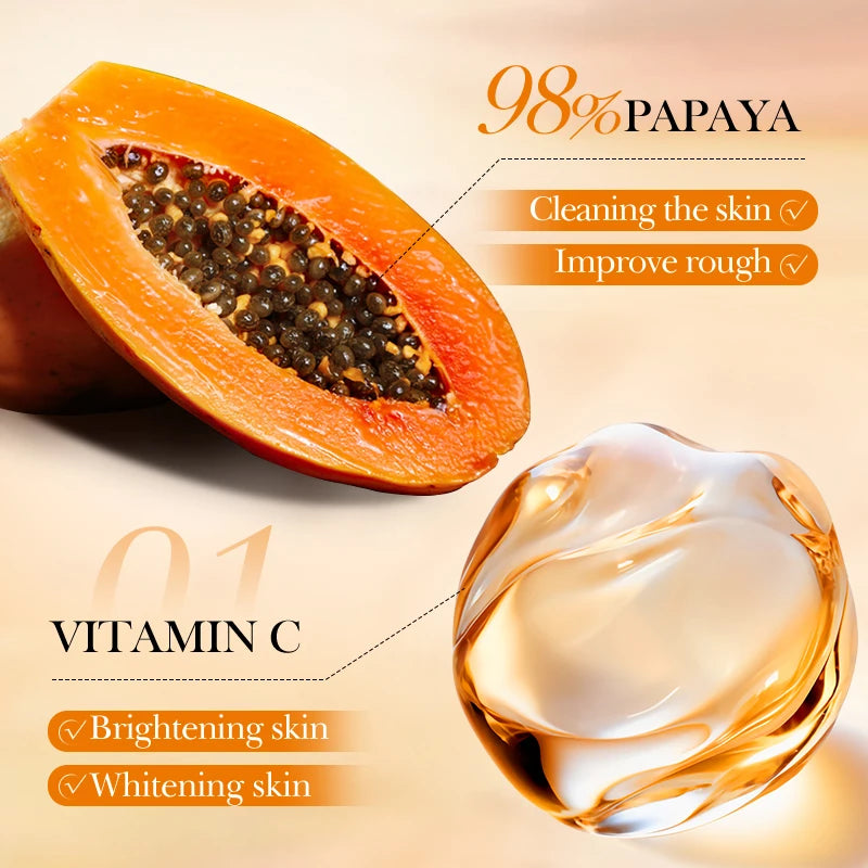 Papaya Vitamin C Exfoliating Scrub Cream Hypoallergenic Moisturizing Qme