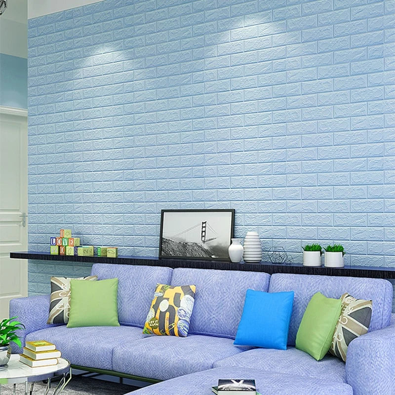 Optional Color 3D Brick Home Decoration Wallpaper for Bedroom Living Room Soft Foam Base Waterproof Wall Stickers 35X30CM Qme