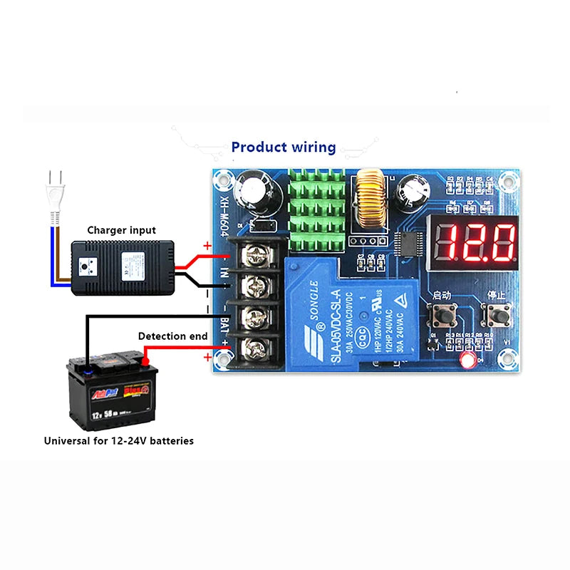 6V-60V Battery Charger Automatic Charging Controller Module Protection Board Relay Switch. Qme