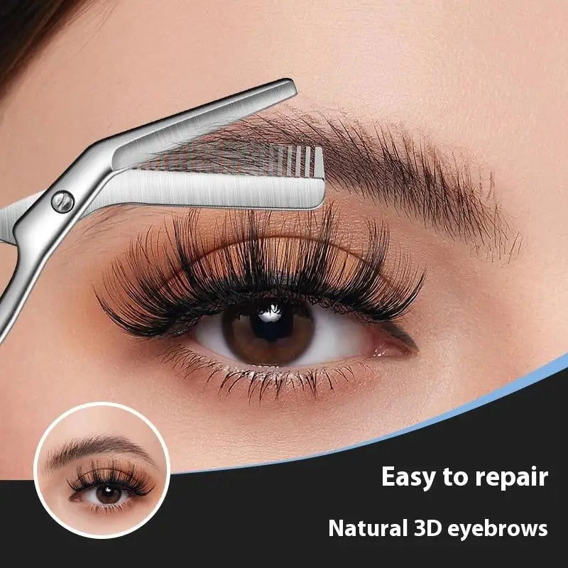 Professional Eyebrow Trimming Scissors Stainless Steel Combs Grooming Qme Default Title