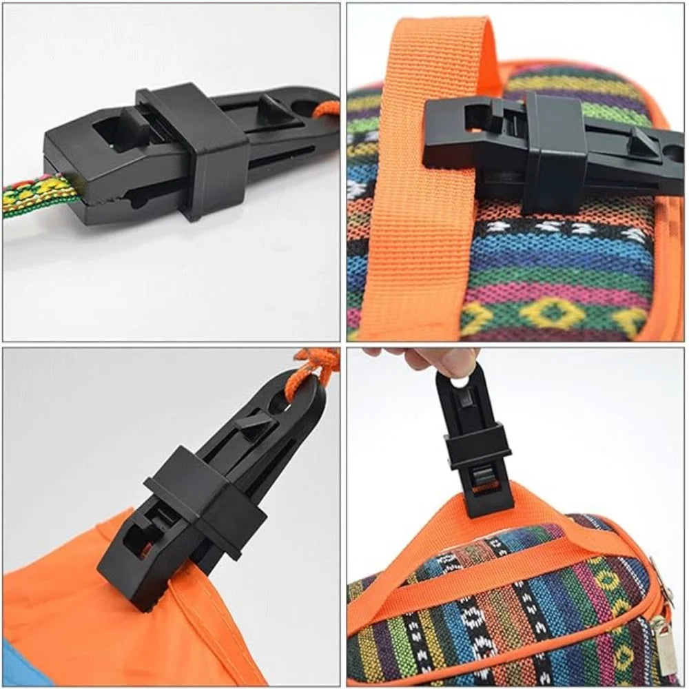 5/10/30/50pcs Camping Tent Windproof Fixing Clip Outdoor Canopy Tarpaulin Fixed Strap Hook Clip Camping Equipment Accessories Qme